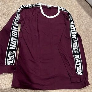 Pink by Victorias Secret Large long sleeve maroon top